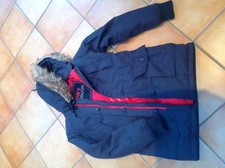 Parka Everest Bleu Indigo Superdry Taille S Avec Capuche Fausse Fourrure