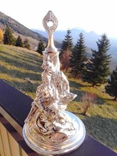 Sculpture En Métal Argenté, Signée " Manuel".