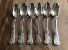 6 Cuillères a soupe SFAM  métal argenté modèle Sans Gène Empire