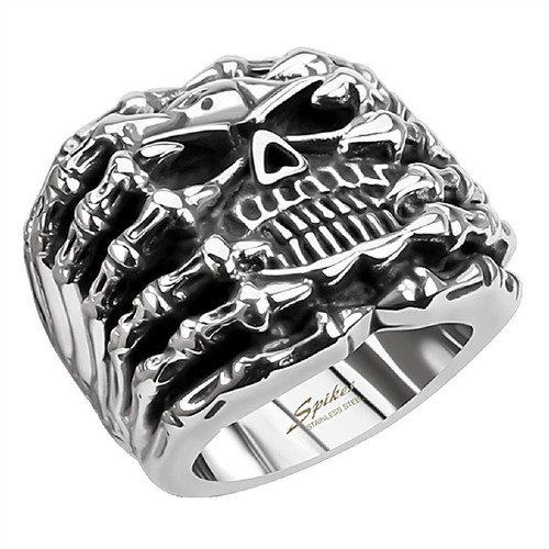 Bague homme acier massif tete - acier,