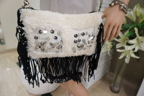Moroccan fringe bag handira - moroccan,