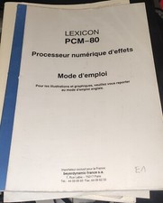 LEXICON PCM80 mode d'emploi 