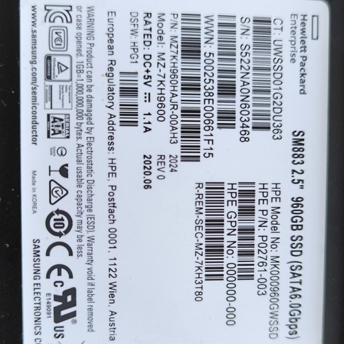 Hpe sm883 ssd interne 960 - hpe,