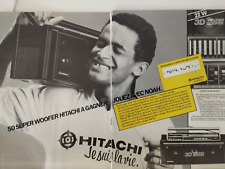 HITACHI vintage RADIO Print Ad !!" radio for Listening to the musique "