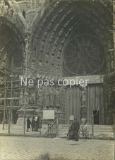 REIMS 1926 cathédrale chaise roulante photo 16 x 11 cm