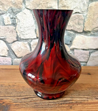 joli vase rouge en opaline italienne de FLORENCE année 70 vintage déco ++