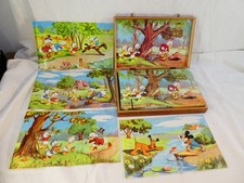PUZZLE CUBE WALT DISNEY 40 CUBES boite bois vintage GARNIER CORNIL nº 1