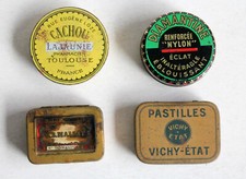 4 ANCIENNE BOITE PUB, PASTILLE VICHY ETAT, CACHOU, DIAMANTINE, PLUME J.B MALLAT