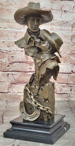 Fait bronze sculpture western - bronze,