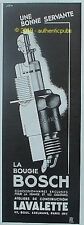 PUBLICITE BOSCH LA BOUGIE CONSTRUCTEUR LAVALETTE SIGNE LASSIM DE 1932 FRENCH AD