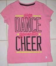 DANSKIN - M (7/8) - "YOGA, DANCE, GYMNASTICS, CHEER"  PINK T SHIRT TOP