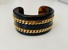 Manchette couture oversize écaille GUY LAROCHE Paris vintage 1980's