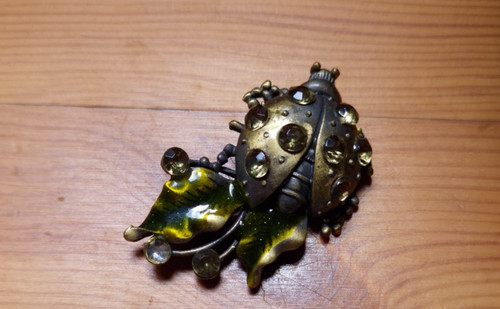 Broche coccinelle vintage - broche,