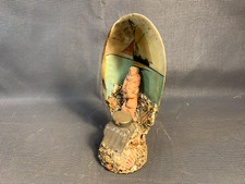 Ancien petit encrier en verre de bureau déco coquillage bateau bord de mer