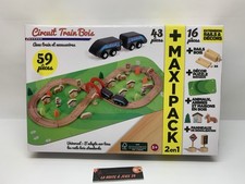 ♠️ Jouet En Bois - Circuit Train Bois - 59 Pièces - Coffret Neuf - 3 Ans ♠️