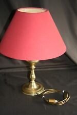 Lampe à poser - Pied en bronze avec abat-jour rouge