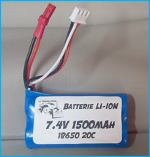 Batterie / Accu 7.4V 1500mAh 2S Li-Ion pour WLtoys RC  prise Bec/JST
