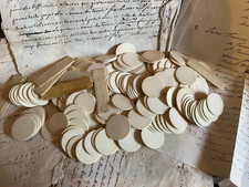 Job Lot 176 Antique French Bovine Bone Plain Gaming Counters circa 1890s