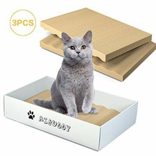 Griffoirs Chats 3 Pièces Carton Gratter Planche Carton Ondulé Jouets 44x28x10 cm