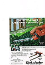 PUBLICITE  1978   BLACK& DECKER   taille haies  DNJ 455 G