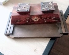 Ancien encrier double en bois