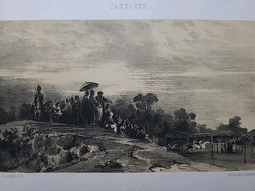 Gravure xixe course de - xixe, "course