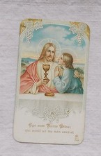 ANCIENNE PETITE CARTE RELIGIEUSE SOUVENIR PREMIERE COMMUNION CHROMO CANIVET 