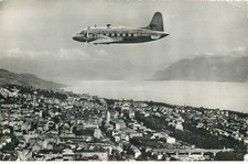 BIMOTEUR Vickers Vicking survolant Lausanne ( suisse )