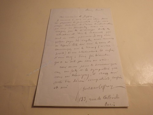 1890 gustave geffroy lettre - 1890.gustave,