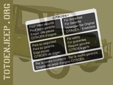 PLAQUE PLAQUETTE LABLE SIGNALETIQUE  ALU " PIECES "  CITROEN MEHARI . 4X4 