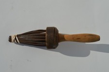 ANTIQUE/PRIMITIVE RAILROAD TRAIN WHEEL WIRE BRUSH WOODEN HANDLE