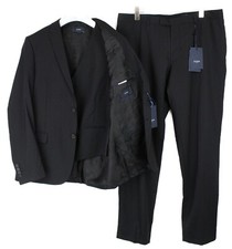 Veste Gilet Formelle 3 En 1 ZAPA Pour Hommes (UE) 52-54 100% Laine Noire