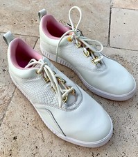 Adidas Adicross 40 Chaussures Baskets Sneakers De Golf Pour Femme Cuir Blanc 