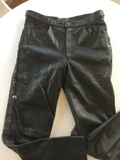 Biker Leather Pants Side Laces