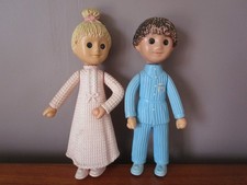 Poupées en plastique Vintage Nicolas et Pimprenelle " Bonne Nuit les Petits "