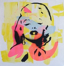 PyB signed MARILYN MONROE tableau POP street ART graffiti paint FRENCH USA