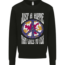 Juste Un Hippie Qui Aime Pêcher Sweatshirt Jumper Pour Hommes