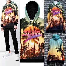 UltraRare & Great SS19 Balmain Beach Club Sunset Print Hoodie XXXL