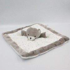 Doudou plat chat gris blanc