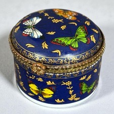 Boîte à pilules en porcelaine motif papillon – Vintage décoration