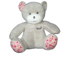 Peluche doudou ours gris Musti