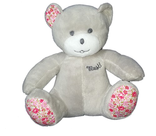Peluche doudou ours - gris, musti