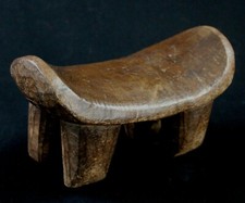 Art Africain Tribal - Ancien Tabouret Miniature Lobi ou Appui Nuque - 16,5 Cms +
