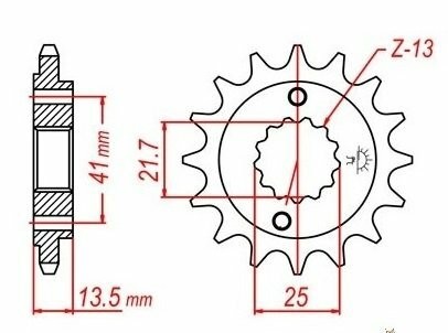 Pignon engrenage avant 15z - d'engrenage,