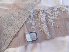 Lingerie 1920 : crêpe de soie rose + 2 empiècements en dentelle de Calais