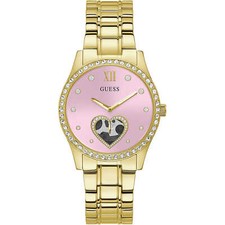 Montre Femme GUESS BE LOVED GW0380L2 Acier Inoxydable D'or Coeur Swarovski