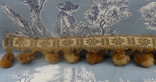 Broderie MERCERIE Bande de Pompons anciens vendu au mètre Art Déco