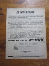 tract Doriot PPF Cri du Peuple recto TBE WW2 original format A4