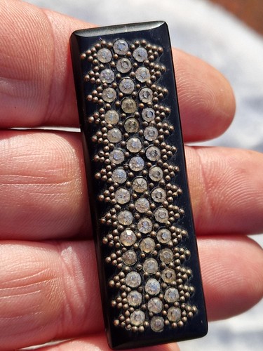 Broche barrette jais strass - barrette, et