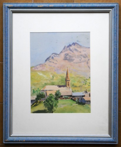 Tableau aquarelle église en - tableau,
